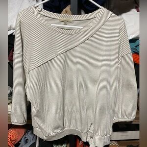 Polagram Women's Striped Cream Sweatshirt